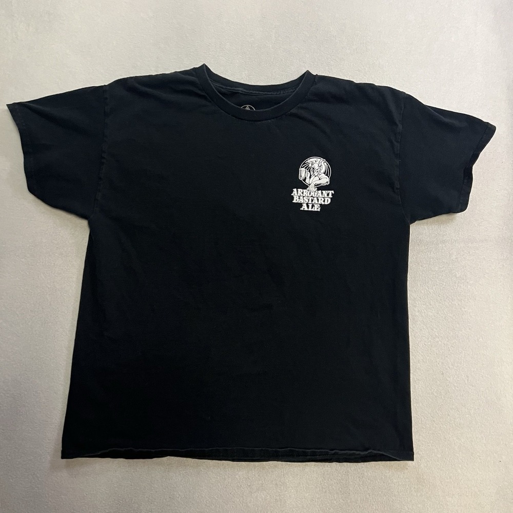 Vintage Stone Brewing Co T-Shirt Men's XL Black Graphic Logo Short Sleeve Tee